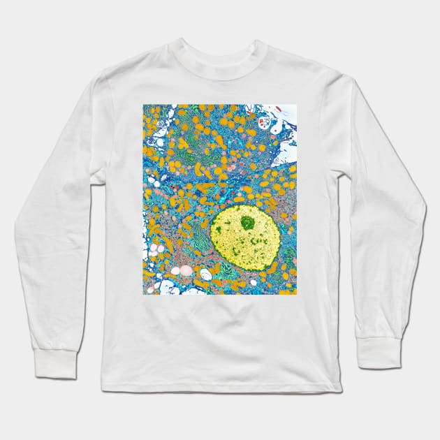 Liver cells, TEM (P530/0191) Long Sleeve T-Shirt by SciencePhoto